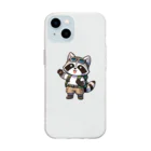 ととのいカエルのぼうけんタヌキくん Soft Clear Smartphone Case