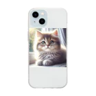 harumama04の子猫のキャラクターグッズです。 Soft Clear Smartphone Case