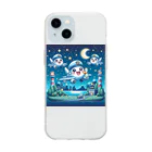 キャラクターズのキラキラ夜景飛行くん Soft Clear Smartphone Case