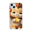 ganeshaの可愛いライオンとおもちゃを使った粘土のモデリング体験 Soft Clear Smartphone Case