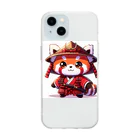 GDWEEDのレッサーパンダ侍 Soft Clear Smartphone Case