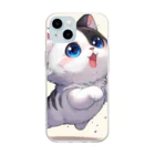 yos-1292583のねこニコばん Soft Clear Smartphone Case