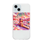 キュート＆クールの夕暮れ時のシーソー少女（３Dアニメ風） Soft Clear Smartphone Case