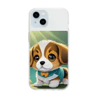 InkCraftsのかわいい子犬 ソフトクリアスマホケース