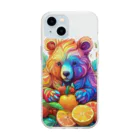 mogworl worksのGrimmit（Bear） Soft Clear Smartphone Case