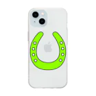 umajoの馬蹄（ホースシュー）Yellow Green Soft Clear Smartphone Case