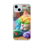 ニャーちゃんショップの眠りネコ Soft Clear Smartphone Case