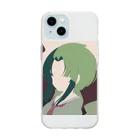 Riollaの緑の女の子 Soft Clear Smartphone Case