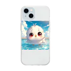 白いインコ屋のインコちゃんとプール① Soft Clear Smartphone Case