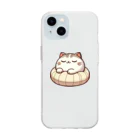 @猫グッズ製作所のかわいい猫の眠りまる Soft Clear Smartphone Case