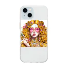 RoseTarot888ShopのGorgeous Gold Girl Soft Clear Smartphone Case