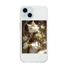 夏の朝の猫の王 Soft Clear Smartphone Case