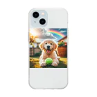 アニマルペイントの犬のグッズ Soft Clear Smartphone Case