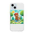 はむはむの自転車に乗ったクマ　人気アイテム　かわいい Soft Clear Smartphone Case