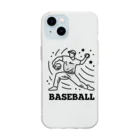 nndesignのBASEBALL LEFT PITCHER Soft Clear Smartphone Case