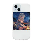 sakidetectivefxのキャンプ　サキ Soft Clear Smartphone Case