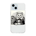 caa11052の社長‼️と言ってほしい猫 Soft Clear Smartphone Case