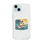 Mizのゆるハウスのサーフィンワンコ Soft Clear Smartphone Case