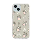 癒しの部屋🐾໒꒱のCute 肉球🐾 Soft Clear Smartphone Case