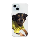 エレファント先生と虹色こどもたちのミックス犬 くーちゃん Soft Clear Smartphone Case