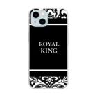 ROYAL PrincessのROYAL KINGダマスク柄BLACK Soft Clear Smartphone Case