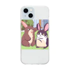 WhimsyWaresのうさぎ Soft Clear Smartphone Case