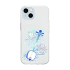 綾錦工房 りこりすの三味線 -雪月花-【月下美人】 Soft Clear Smartphone Case