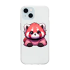 🐾風太🐾のピンクシャツ賛成レッサーパンダ Soft Clear Smartphone Case