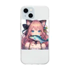 yos-1292583のねこニコばん Soft Clear Smartphone Case