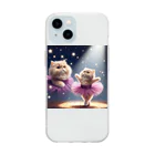 とてもすてきマートの猫バ(パープル) Soft Clear Smartphone Case