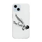 『NG （Niche・Gate）』ニッチゲート-- IN SUZURIのHappiness Is The Truth!（黒） Soft Clear Smartphone Case