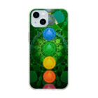 💖宇宙整体♪🌈♪こころからだチャンネル♪💖の宇宙曼荼羅　緑の奇跡 Soft Clear Smartphone Case