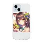 yos-1292583のねこニコばん Soft Clear Smartphone Case