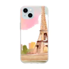 tyu-ripuのparis spring Soft Clear Smartphone Case