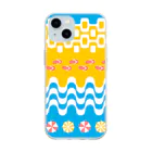 IZANAMI by Akane Yabushitaのビーチ日和（サニービーチ） Soft Clear Smartphone Case