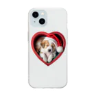 saitosekaiのクリスマスの癒しの子犬 Soft Clear Smartphone Case