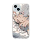 as -AIイラスト- のコーヒーとメガネ Soft Clear Smartphone Case