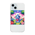 ドット職人のピクセルアート 恐竜の子ども Soft Clear Smartphone Case