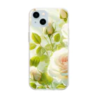 Rパンダ屋の「白薔薇」グッズ Soft Clear Smartphone Case