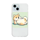 aikuの海外風ダラダラわんちゃん Soft Clear Smartphone Case