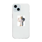 かわいい猫たちのかわいい天使の子猫と悪魔の子猫 Soft Clear Smartphone Case