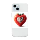 neYunのいちごねこ　すこにゃん Soft Clear Smartphone Case