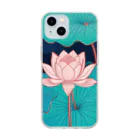 funny-boneの蓮の花 Soft Clear Smartphone Case