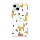 maru-marumochiの森の動物柄 Soft Clear Smartphone Case