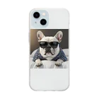 SI-SAAのおやすみBOSS犬 Soft Clear Smartphone Case