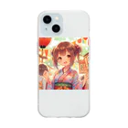 yukatagirlsの縁日で、浴衣でニッコリ Soft Clear Smartphone Case