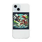 海の幸の猿蟹合戦 Soft Clear Smartphone Case