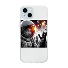 frogsystemの猫型宇宙人との遭遇 Soft Clear Smartphone Case