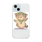 ハワイライフのアロハねこ Soft Clear Smartphone Case