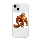 マッスルアニマルのねこマッチョ Soft Clear Smartphone Case